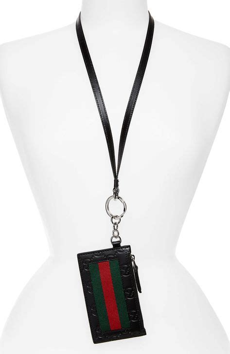 lanyard card holder gucci|Gucci lanyard id badge holder.